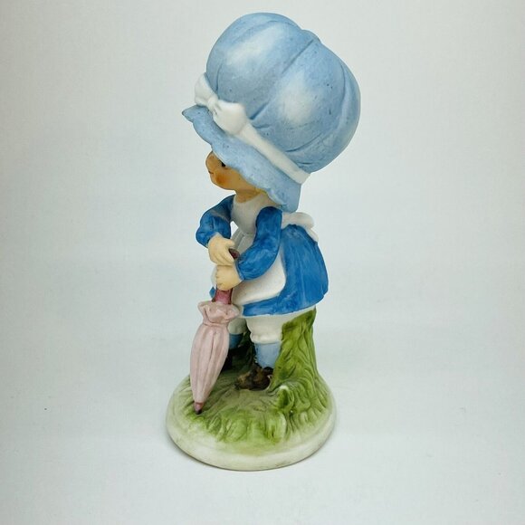 Vintage Kelvin Hand Painted Porcelain Figurine Girl wUmbrella Vivid Colors Japan - Picture 2 of 12